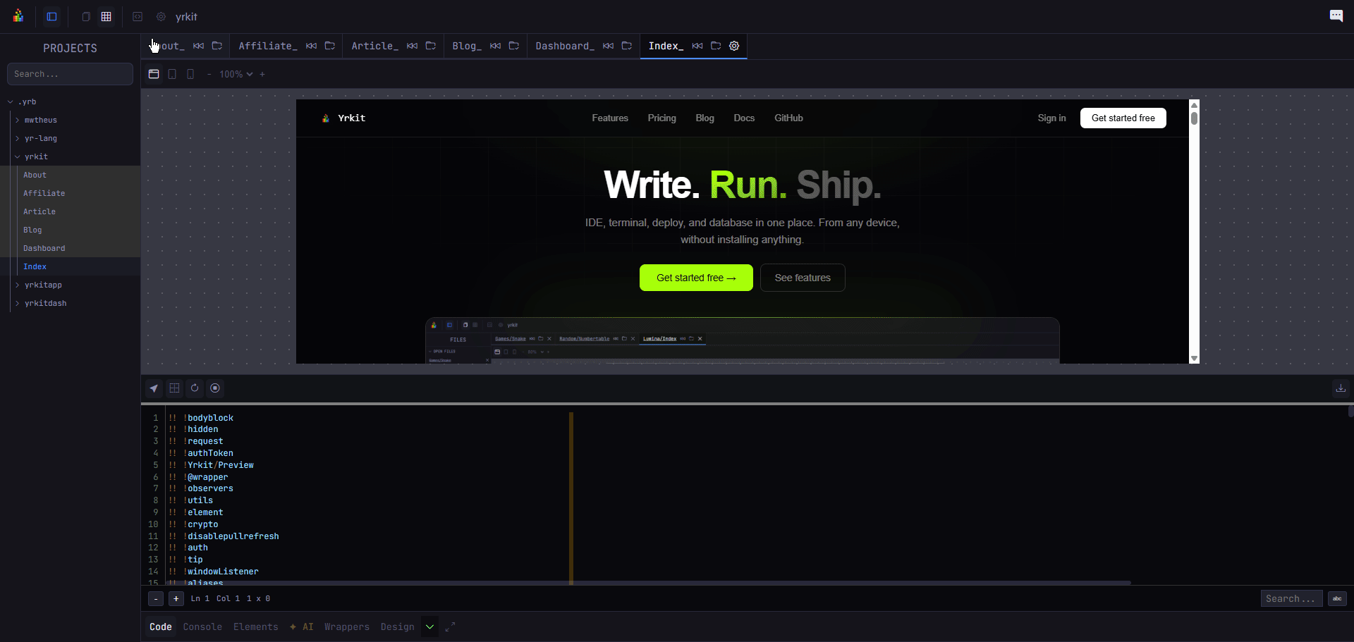 Build, serve and deploy in one click